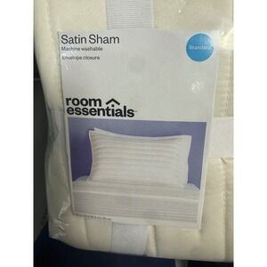 Room‎ Essentials Satin Sham Standard Machine Washable Envelope Closure Ivory